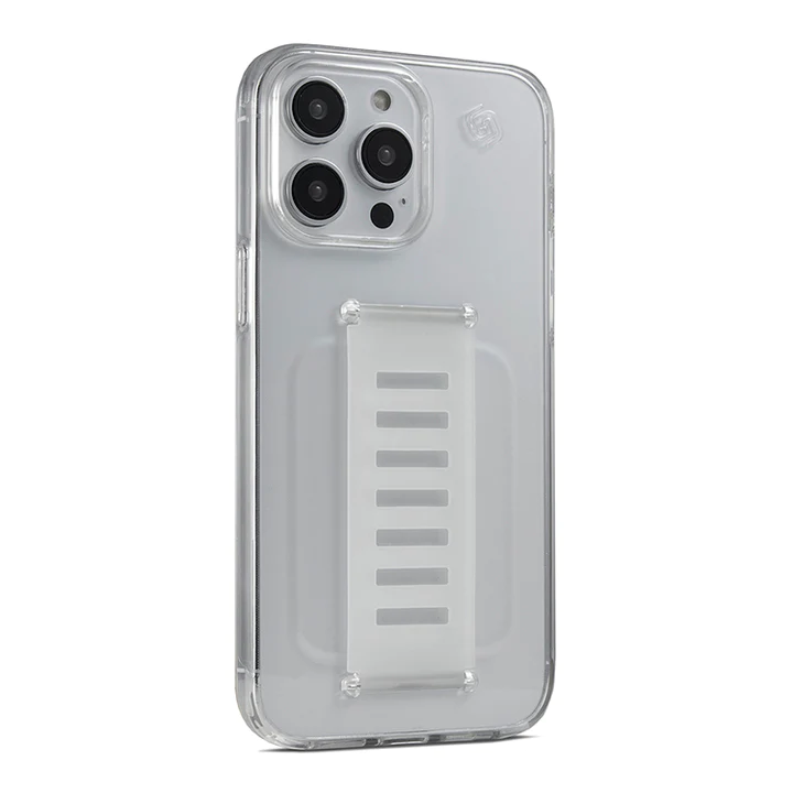 Grip2u Slim Case for iPhone 15/15 Plus/15 Pro/15 Pro Max - Clear - كفر حماية مع مسكة شريطة - مكان للعلاقة - جريب 2 يو