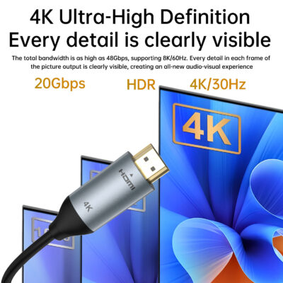 Aspor A271 USB-C To HDMI Compatibility Suitable For Devices With USB-C To HDMI Ports. [O]- وصلة تلفزيون لاجهزة الاندرويد و ايفون 15/16/17 - تايب سي - من الجهاز الى التلفزيون مباشرة