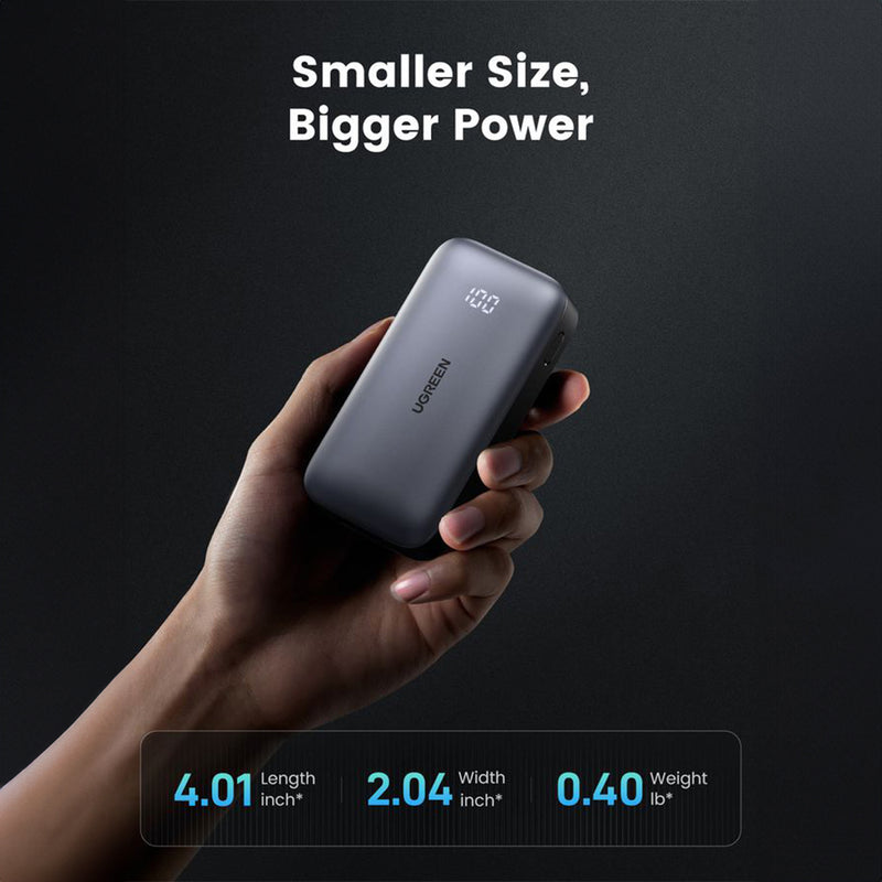 UGREEN 10000mAh PD-30WTwo-way Fast Charging Power Bank  [B] - بطارية متنقلة - يوجرين - سعة 10000 آلاف ملي امبير - شاشة رقمية - قوة 30 واط - كفالة 12 شهر