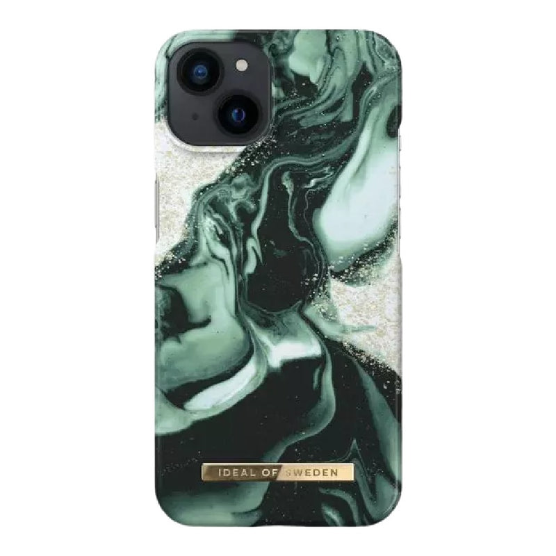 Ideal of Sweden Fashion Case iPhone 14 - Golden Olive Marble [C] - كفر حماية عالية - ماغ سيف