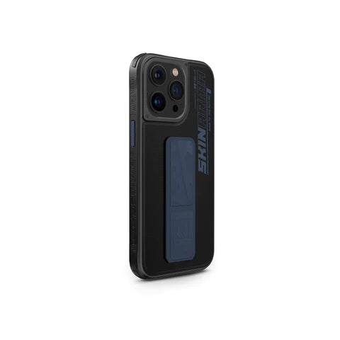 SkinArma Slate Grip-Stand Case for iPhone 15/15 Plus/15 Pro/15 Pro MAX  - Blue - كفر حماية عالية مع مغناطيس للسيارة - مسكة ستاند بالطول والعرض