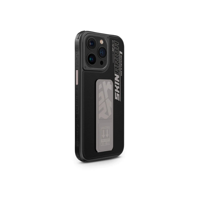 SkinArma Slate Grip-Stand Case for iPhone 15/15 Plus/15 Pro/15 Pro MAX  - Gray -  كفر حماية عالية مع مغناطيس للسيارة - مسكة ستاند بالطول والعرض