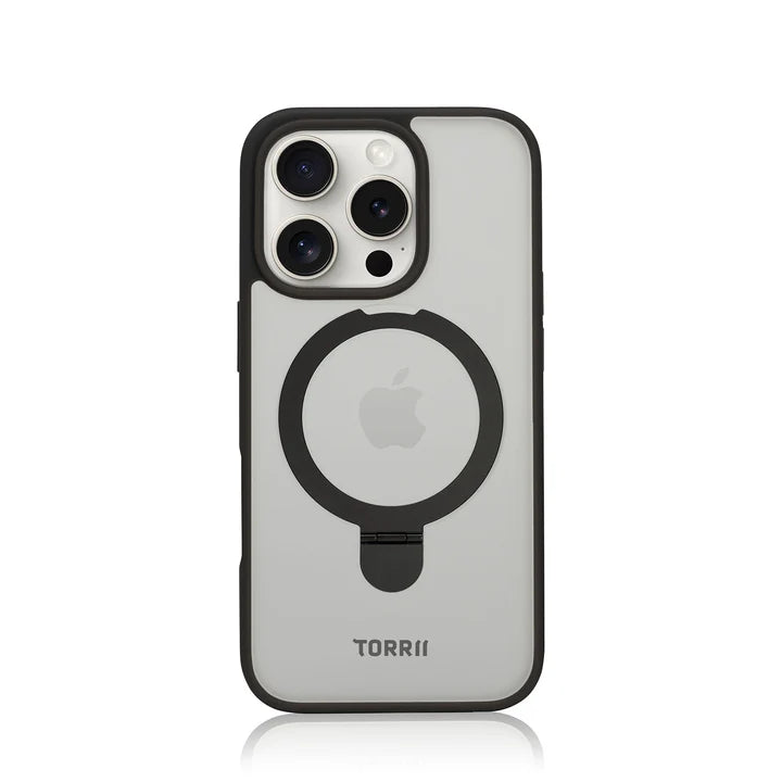 Torrii Torero Stand iPhone Magsafe Cover - Black - iPhone 16/16 Plus/16 Pro/16 Pro MAX [A] - كفر حماية عالية - مع ماغ سيف - ستاند - اسود