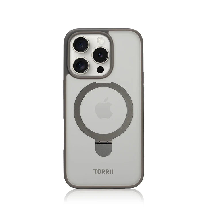 Torrii Torero Stand iPhone Magsafe Cover - Gray - iPhone 16/16 Plus/16 Pro/16 Pro MAX [A] - كفر حماية عالية - مع ماغ سيف - ستاند - رمادي