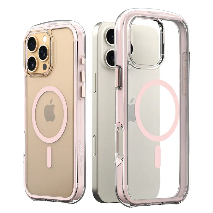 Araree Araree Duple Air iPhone Magsafe Cover - Pink - iPhone 16/16 Plus/16 Pro/16 Pro MAX [A] - كفر حماية عالية - مع ماغ سيف - وردي شفاف