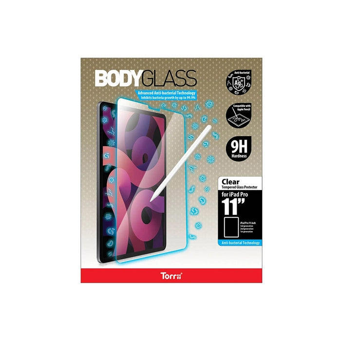 Torrii Bodyglass Anti-bacterial Glass Screen Protector for iPad 11" / 13"  2024 – Clear - حماية شاشة - ايباد 11 انش / 13 انش 2024 - مضادة للبكتريا - شفافة