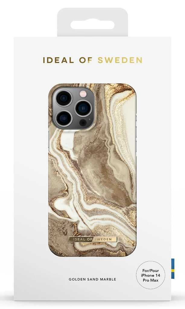 Ideal of Sweden Fashion Case iPhone 14 - Golden Sand Marble [C] - كفر حماية عالية - ماغ سيف