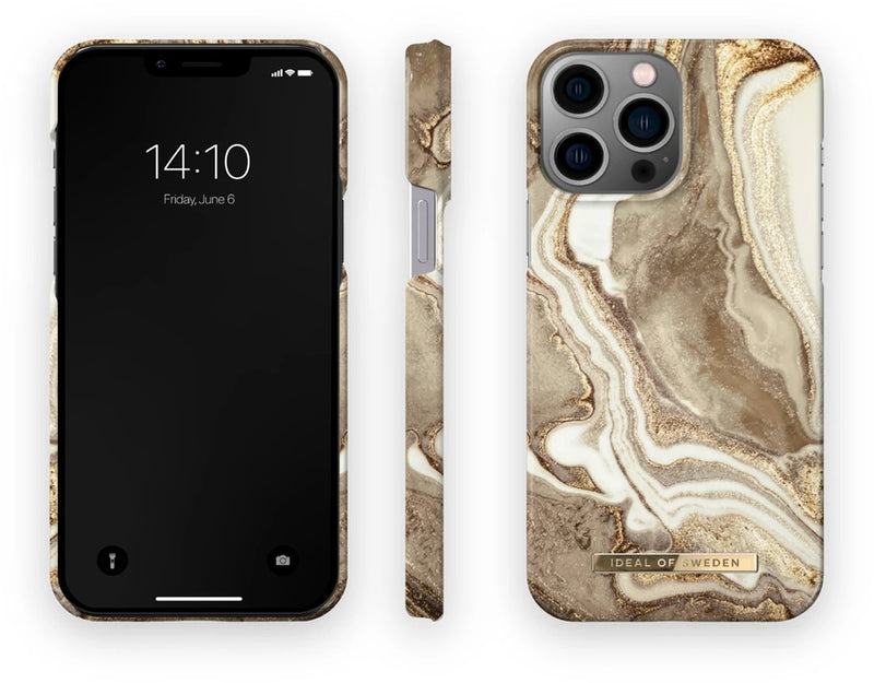 Ideal of Sweden Fashion Case iPhone 14 - Golden Sand Marble [C] - كفر حماية عالية - ماغ سيف