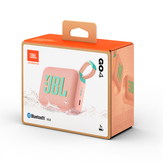 JBL Go 4 Ultra-Portable Bluetooth Speaker - 5.3 / Pink - سماعة سبيكر - بلوتوث - ضد الماء - كفالة 24 شهر