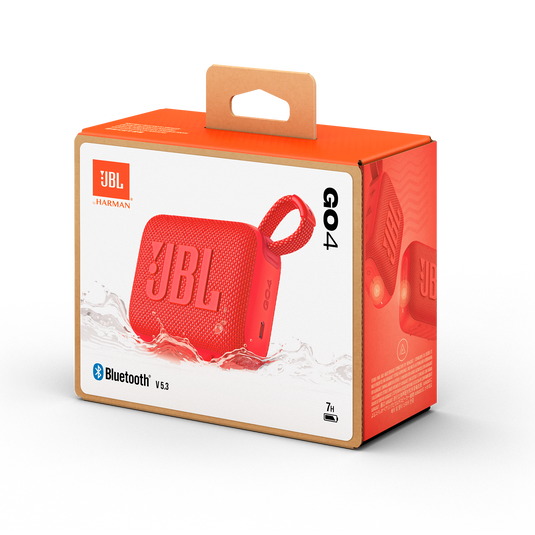 JBL Go 4 Ultra-Portable Bluetooth Speaker - 5.3 / Red - سماعة سبيكر - بلوتوث - ضد الماء - كفالة 24 شهر