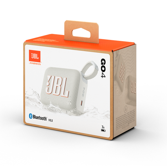 JBL Go 4 Ultra-Portable Bluetooth Speaker - 5.3 / White - سماعة سبيكر - بلوتوث - ضد الماء - كفالة 24 شهر