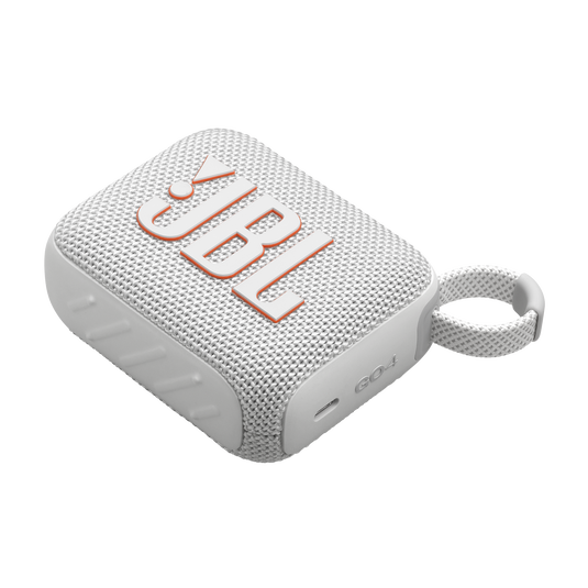 JBL Go 4 Ultra-Portable Bluetooth Speaker - 5.3 / White - سماعة سبيكر - بلوتوث - ضد الماء - كفالة 24 شهر