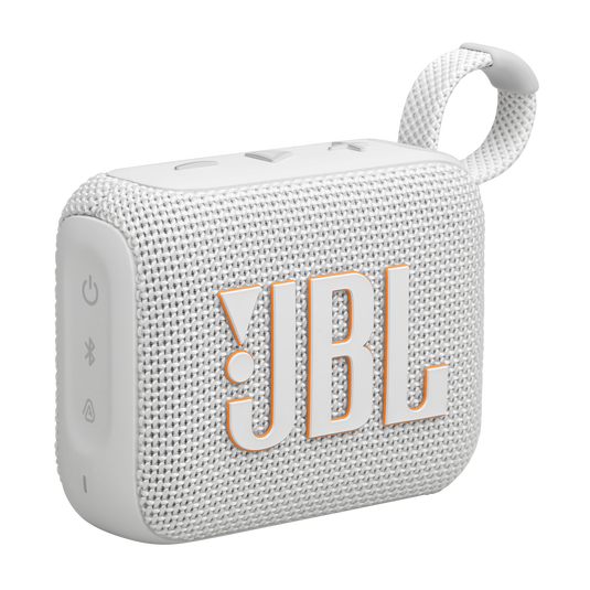 JBL Go 4 Ultra-Portable Bluetooth Speaker - 5.3 / White - سماعة سبيكر - بلوتوث - ضد الماء - كفالة 24 شهر