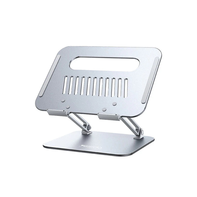 Yesido LP05 Super Strong Dual Arm design Aluminum Alloy Holder - Planes / Holder - Silver - ستاند مكتبي - عالي الجودة - لجميع انواع الاب توب و التابلت و الايباد
