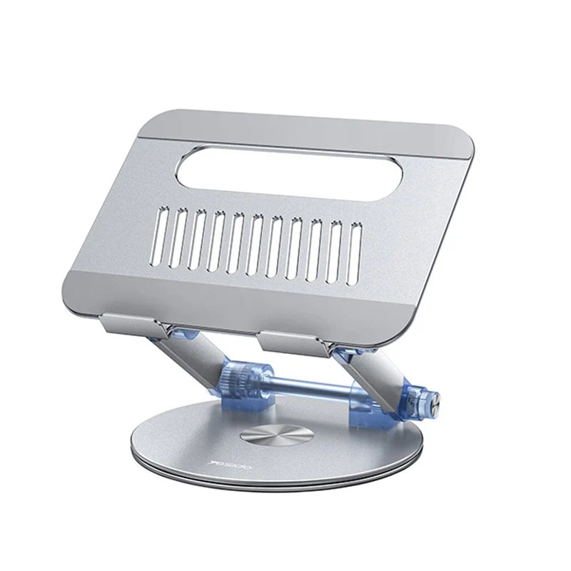 Yesido LP06 Foldable Laptop Swivel Stand - Silver - ستاند مكتبي - عالي الجودة - دوران 360 درجة - لجميع انواع الاب توب