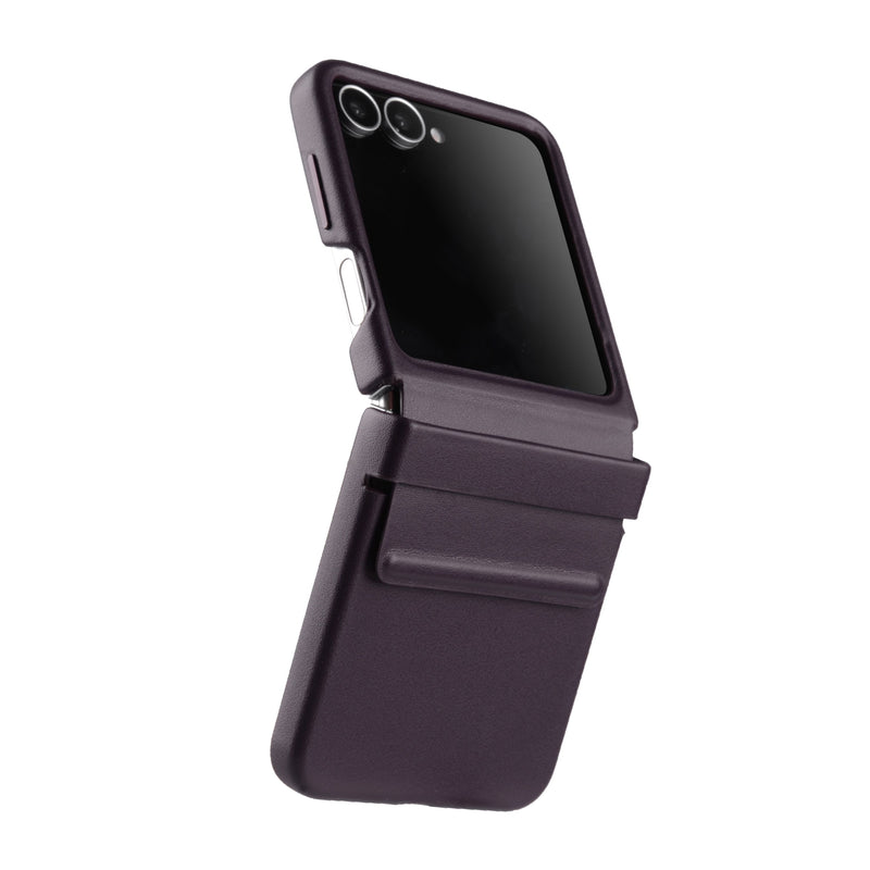 Melkco Origin Series PU Leather Regal Snap Pro Cover Case for Samsung Galaxy Flip 6 - DARK PURPLE [A] - كفر سامسونج  - حماية عالية - اسود