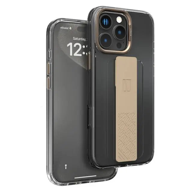 Levelo Graphia Case For iPhone16 Pro / Pro Max - Rose Gold Titanium - كفر حماية عالية - ليفيلو - مع مسكة