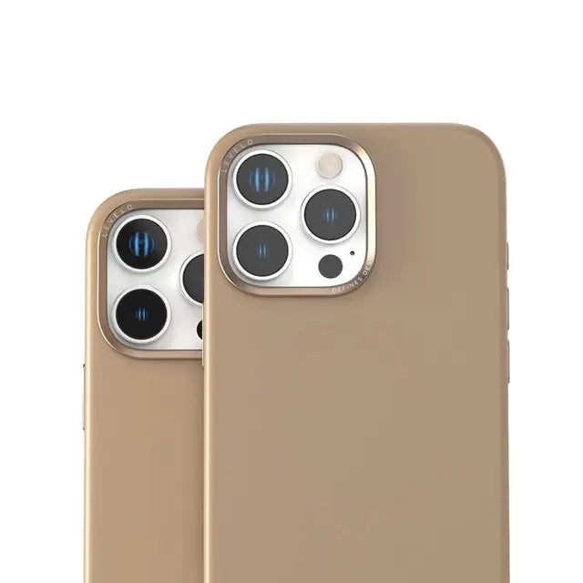 Levelo Iris Magsafe Liquid Silicone Case for iPhone 16 Pro/Pro MAX - Rose Gold Titanium - كفر حماية عالية -من السيليكون مع ماغ سيف