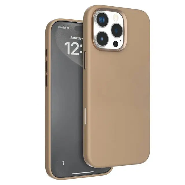 Levelo Iris Magsafe Liquid Silicone Case for iPhone 16 Pro/Pro MAX - Rose Gold Titanium - كفر حماية عالية -من السيليكون مع ماغ سيف