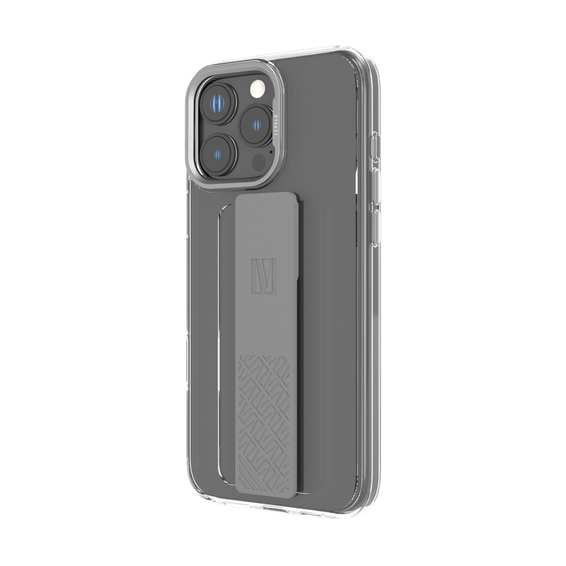 Levelo Graphia Case For iPhone16 Pro / Pro Max - Grey - كفر حماية عالية - ليفيلو - مع مسكة