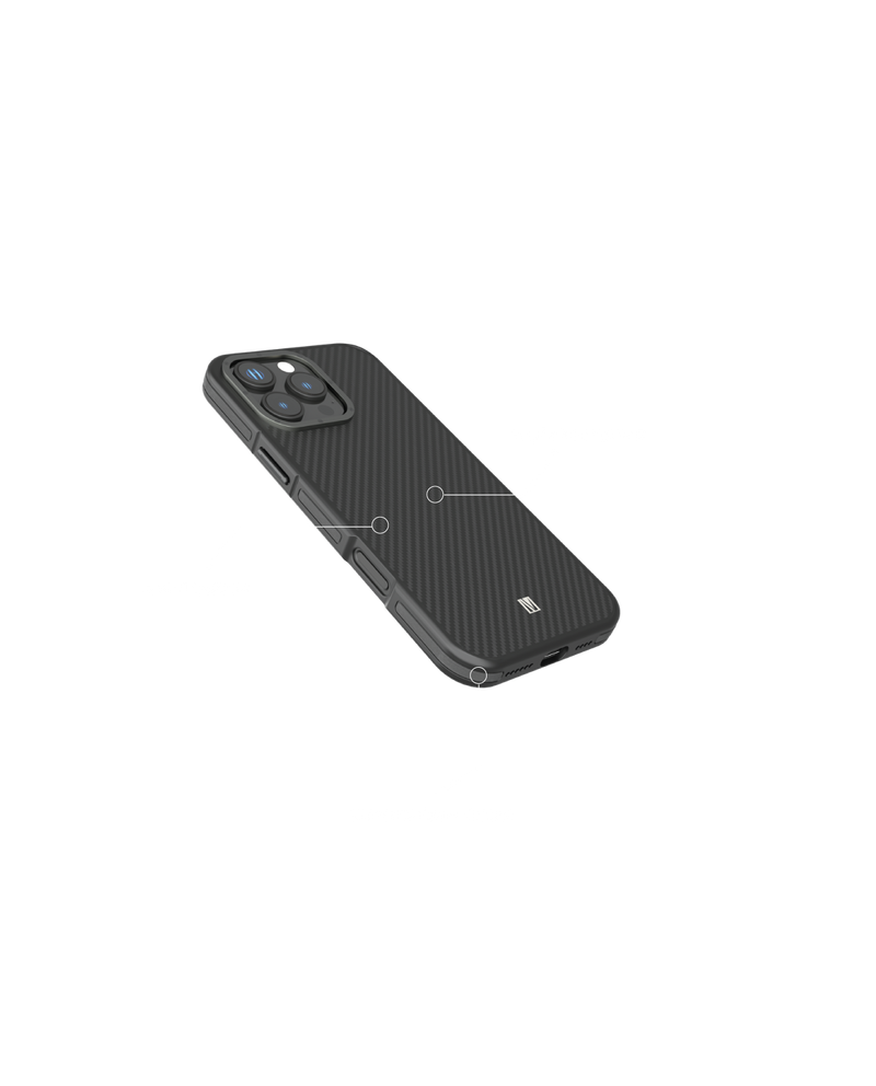 Levelo Ox Carbon Case For iPhone16 Pro Max/Pro -  كفر حماية عالية - ليفيلو - كاربون