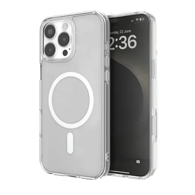 Levelo MagSafe Clara Case - for iPhone 16 Pro/16 Pro MAX - Crystal Clear - كفر حماية عالية - ماغ سيف - ليفيلو - شفاف