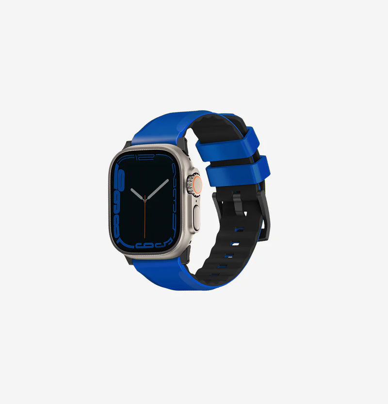 Uniq Linus Airosoft Silicone Strap for Apple Watch - Racing Blue - سير ساعة ابل - لونين