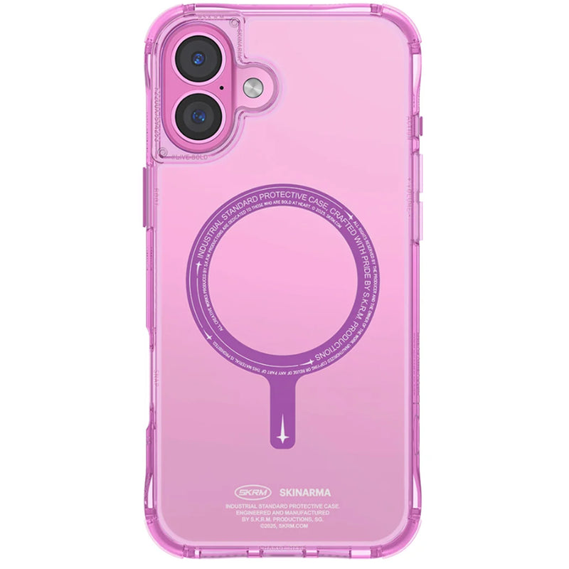 SkinArma Saido Prime Edition MagSafe case for iPhone 16 / iPhone 16 Plus - Pink - سكين أرما كفر - ماغ سيف - شفاف وردي