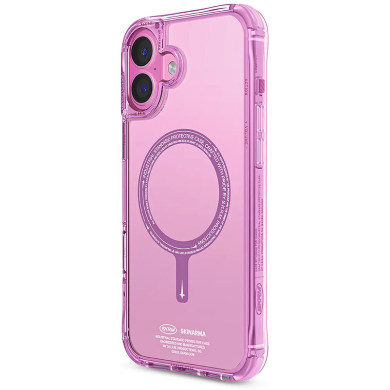 SkinArma Saido Prime Edition MagSafe case for iPhone 16 / iPhone 16 Plus - Pink - سكين أرما كفر - ماغ سيف - شفاف وردي