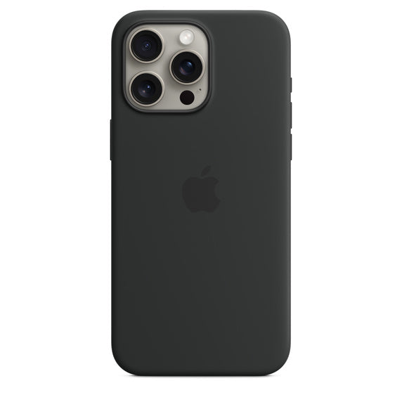 Apple iPhone 15 Pro/Pro MAX Silicone Case with MagSafe - Black - كفر ايفون 15برو/15برو ماكس  مع ماجسيف -
