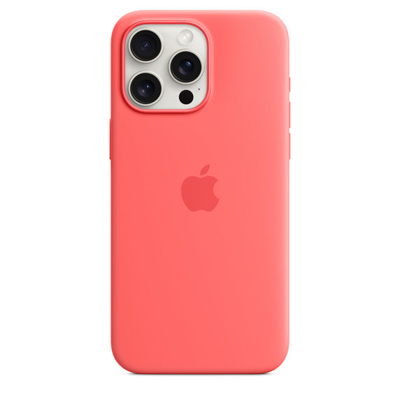 Apple iPhone 15 Pro/Pro MAX Silicone Case with MagSafe - Guava - كفر ايفون 15برو/15برو ماكس  مع ماجسيف -