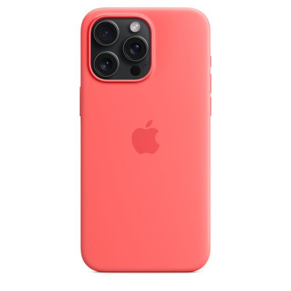 Apple iPhone 15 Pro/Pro MAX Silicone Case with MagSafe - Guava - كفر ايفون 15برو/15برو ماكس  مع ماجسيف -