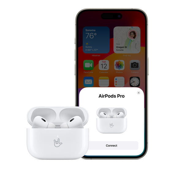 Apple AirPods Pro 2nd generation - USB‑C - MagSafe 2023 - سماعة ابل - ايربودز برو 2 - منفذ الشحن تايب سي - مع علبة شحن ماغ سيف - كفالة 12 شهر