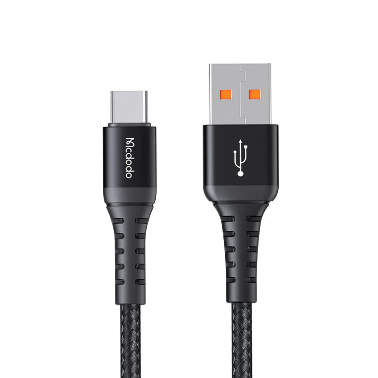 Mcdodo CA-2271 Fast Charging Cable Type-C Charger Data Transfer Black 1m - سلك شحن تايب سي - ماكدودو - طول 1 متر - كفالة 12 شهر
