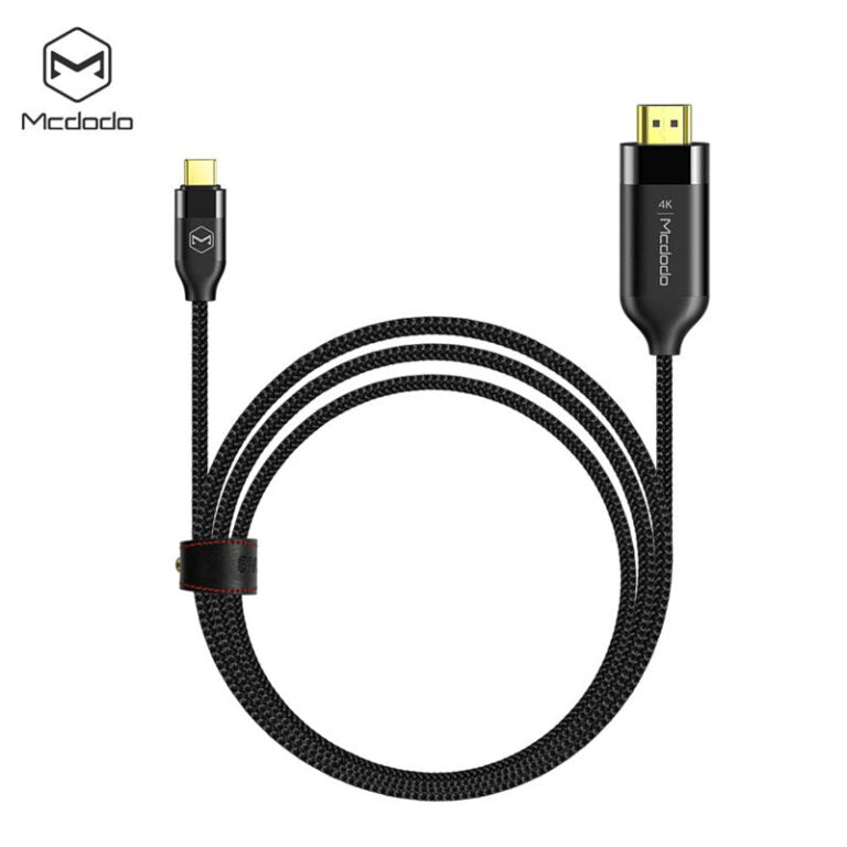 Mcdodo Type-C to HDMI Cable Real 4K High Resolution 2M - Black - وصلة تلفزيون لاجهزة الاندرويد - تايب سي - من الجهاز الى التلفزيون مباشرة