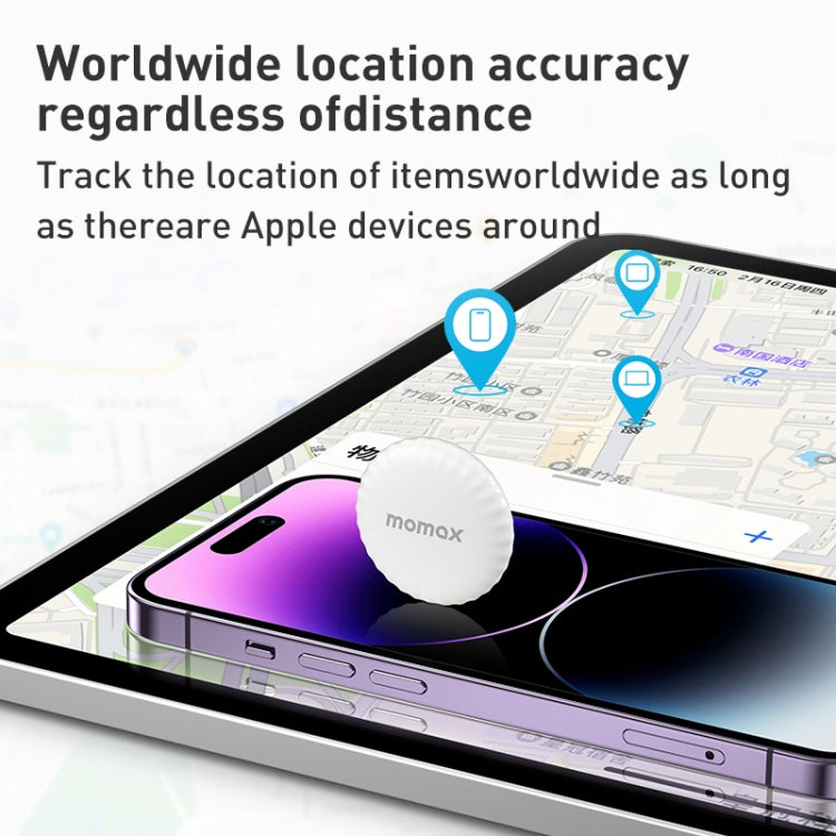 Momax PinTag Find My Tracker - White - قطعة تتبع مستلزماتكم الشخصية - موماكس - كفالة 24 شهر