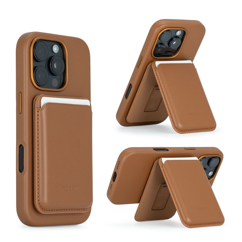 Torrii KOALA for iPhone 16 Pro/16 Pro Max Brown  [A] - كفر حماية عالية - مع ماغ سيف - محفظة + ستاند -