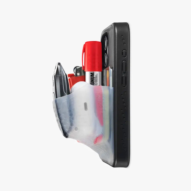 Ninja Labs Flex Pouch for iPhone17 Pro / 17 Pro Max Case (Black/Clear) [C] -  كفر حماية عالية + محفظة - نينجا