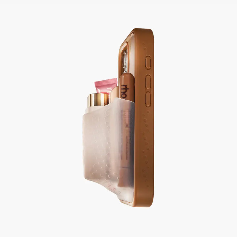 Ninja Labs Flex Pouch for iPhone 17 Pro / 17 Pro Max Case (Mocha/Clear) [C] -  كفر حماية عالية + محفظة - نينجا