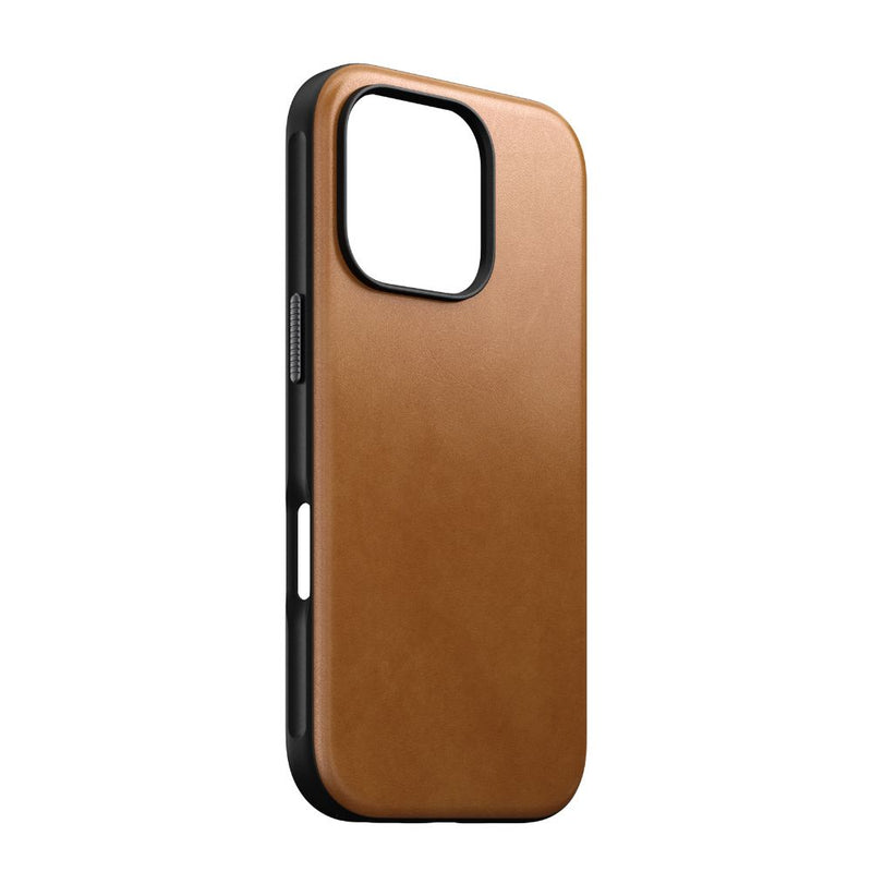 Nomad Magnetic Leather Case iPhone 16 Pro / 16 Pro Max - English Tan-C - [C] - كفر حماية - جلد - مع ماغ سيف