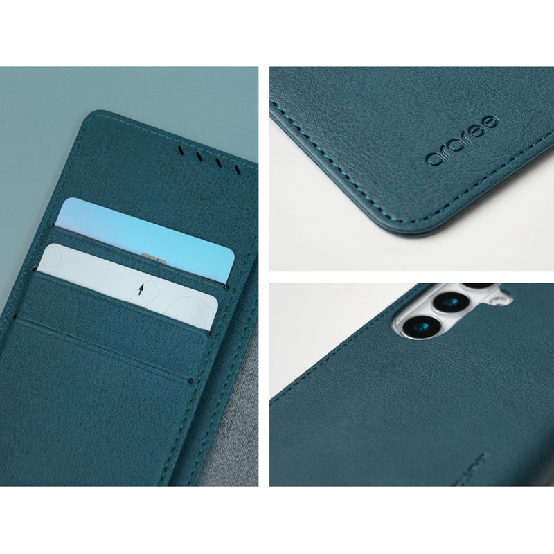 Araree Samsung S25 Mustang Diary Case - Ash Blue [A] -  S25 كفر سامسونج  - حماية عالية مع بوك