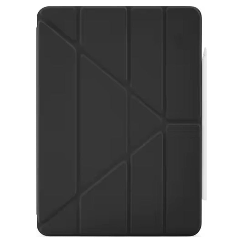 Pipetto Origami No.4 Slim Folio Case for iPad Pro 11" 2024 (Black) [C] - كفر ايباد + ستاند + مكان للقلم