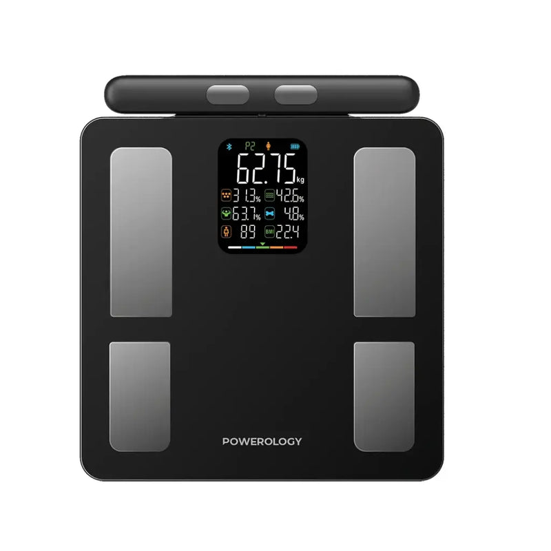 Powerology Advanced Precision Smart Scale - Black [O] - ميزان ذكي - باورولوجي - كفالة 24 شهر