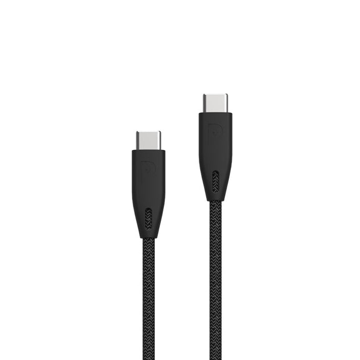 Powerology Braided USB-C to USB-C Cable - 2m / 6.6ft - سلك شحن تايب سي - باورولوجي - 2متر - كفالة 24 شهر