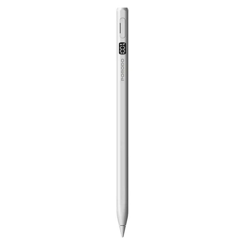 Porodo Magnetic Active Stylus Pen for iPad - White - قلم الكتروني - لجميع انواع أجهزة الأيباد - بورودو - كفالة 12 شهر