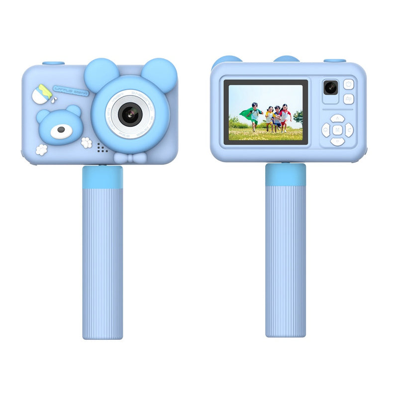 Porodo Kids Digital Camera with Tripod Stand 26MP 1080P 400mAh - Blue [O] - كاميرا للأطفال + ستاند - بورودو - كفالة 24 شهر