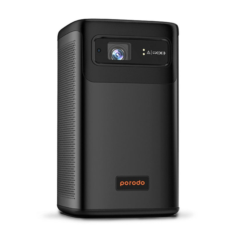 Porodo Protable DLP Projector Wireless Mirroring for IOS And Android - Black [O] - بروجكتور متنقل - بورودو - بطارية تدوم حتى 3 ساعات + ستاند - كفالة 24 شهر