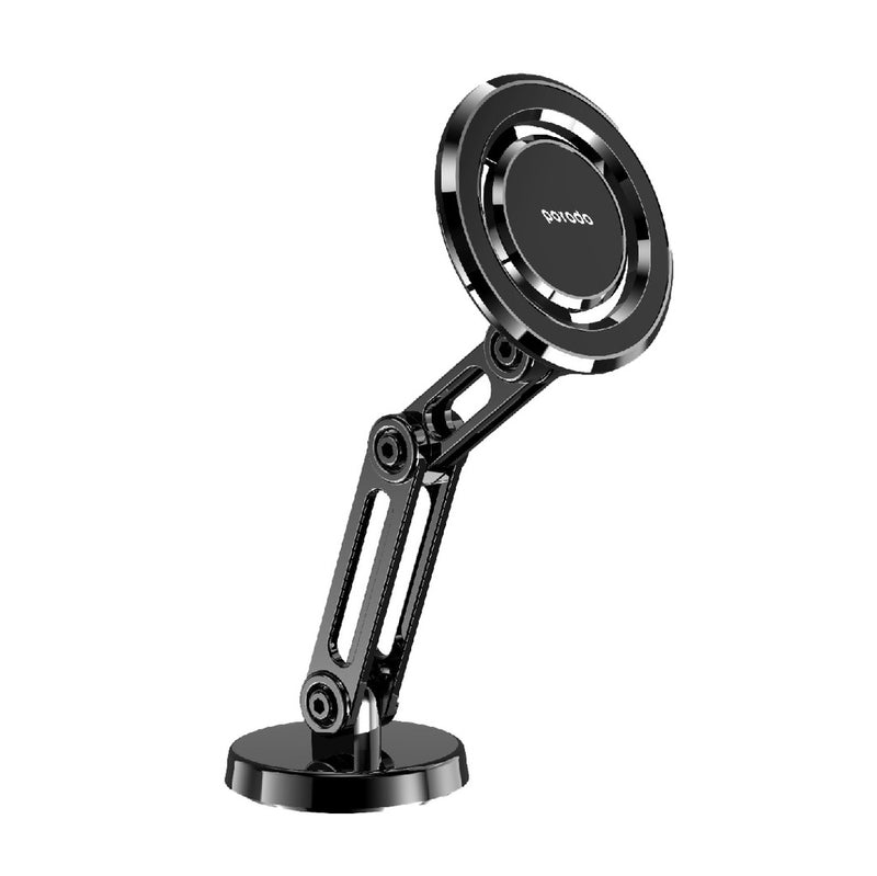 Porodo Zinc Alloy Versatile Phone Mount Multi-Joint & 360° Rotating - Black - ستاند سيارة ماغ سيف - على الجام + الديكور - ذراع طويل