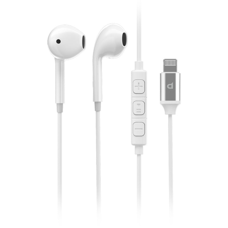 Powerology Stereo MFi Lightning Earphones 1.2M - white - سماعة اذن - مع مايكروفون - منفذ اللايتينينغ - لجميع اجهزة الايفون ماعدا الايفون 15/16 - معتمدة من ابل - كفالة 12 شهر