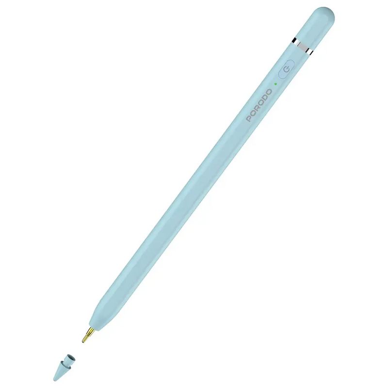 Porodo Smart Stylus Pen for iPad - Blue - قلم الكتروني - لجميع انواع الاجهزة - مغناطيس - كفالة 12 شهر